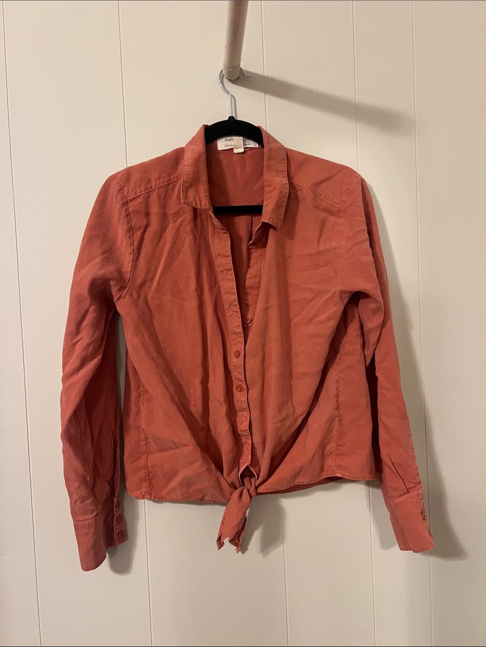 cloth & stone Coral Button-Front Tie-Waist Shirt